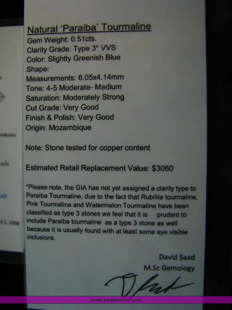 image for item 7061 Natural paraiba tourmaline