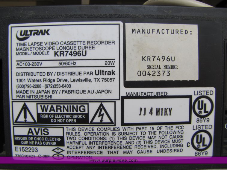 image for item 2249 (1) time lapse VCR