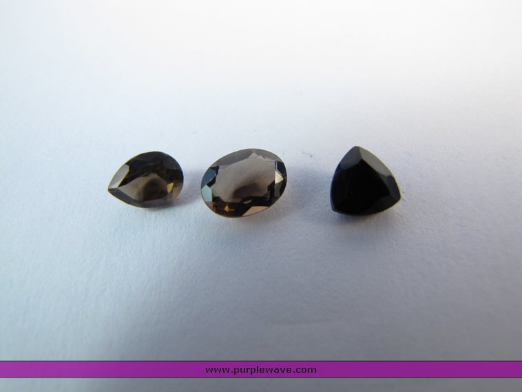 image for item 7020 (3) natural smokey topaz,