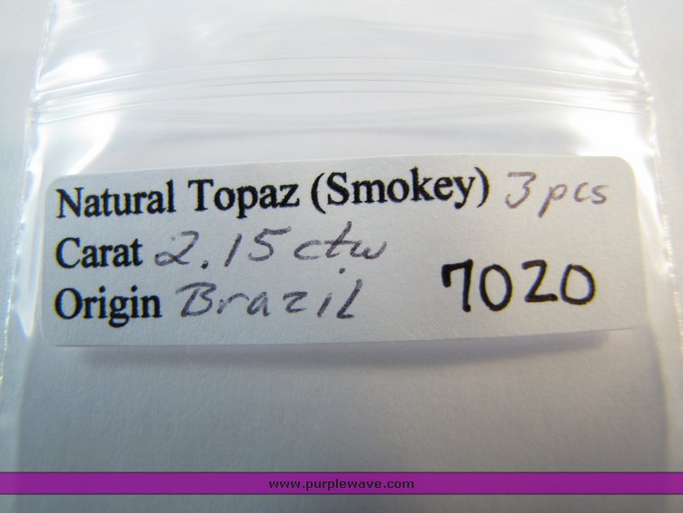 image for item 7020 (3) natural smokey topaz,