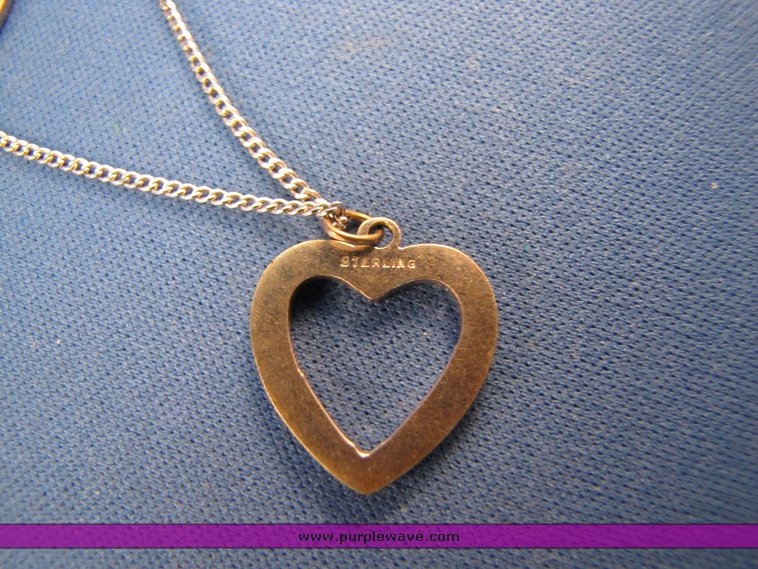 image for item 7259 Silver and blue vintage butterfly pendant