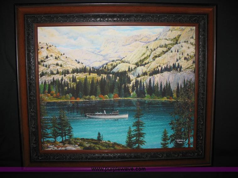 image for item 2202 Painting of Emerald Bay, Lake Tahoe and the Tahoe Queen